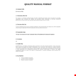 Quality Manual Template example document template