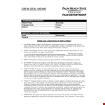 Employee Deal Memo Template: Clearly Outline Employee Details, Terms, and Picture Usage example document template