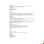 Personal Banking Specialist Resume example document template