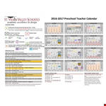 Preschool Teacher Calendar Template example document template