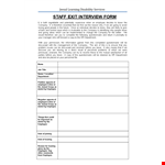 Staff Exit Interview Form example document template