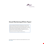 Marketing White Paper Template - Create Effective Email Lists | Company Name example document template