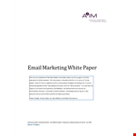 Marketing White Paper Template - Create Effective Email Lists | Company Name example document template 