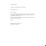 Issuing Employment and Company Immigration Letter example document template