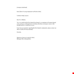Issuing Employment and Company Immigration Letter example document template 