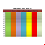Weekly Calendar Template for Easy Organization - Plan Your Week with this Sunday Start Calendar example document template