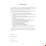 Code of Conduct Example example document template
