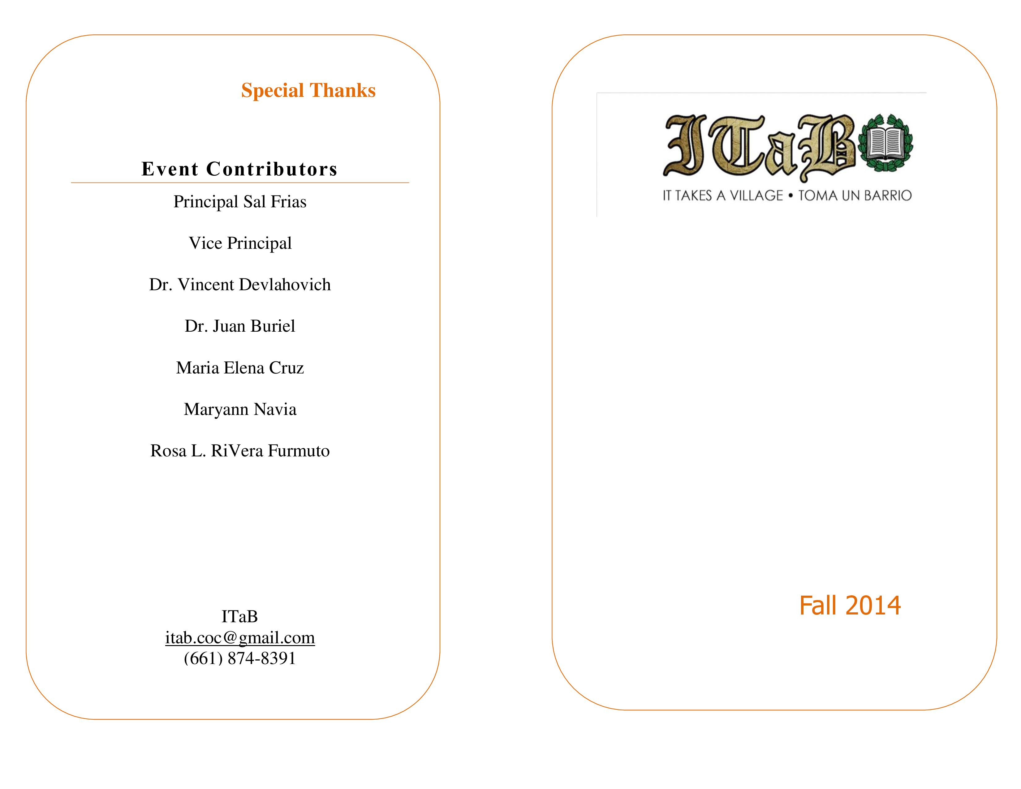 General event program template