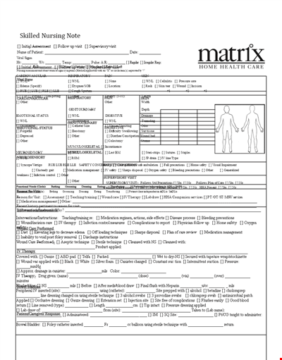 Skilled Nursing Note