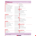 Printable House Cleaning Checklist | Free PDF Format - Clean Floors, Sweep example document template