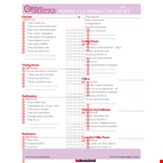 Printable House Cleaning Checklist | Free PDF Format - Clean Floors, Sweep example document template 