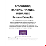 Finance Job Resume - University of Chester example document template