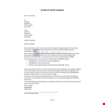 Letter of Intent Example example document template