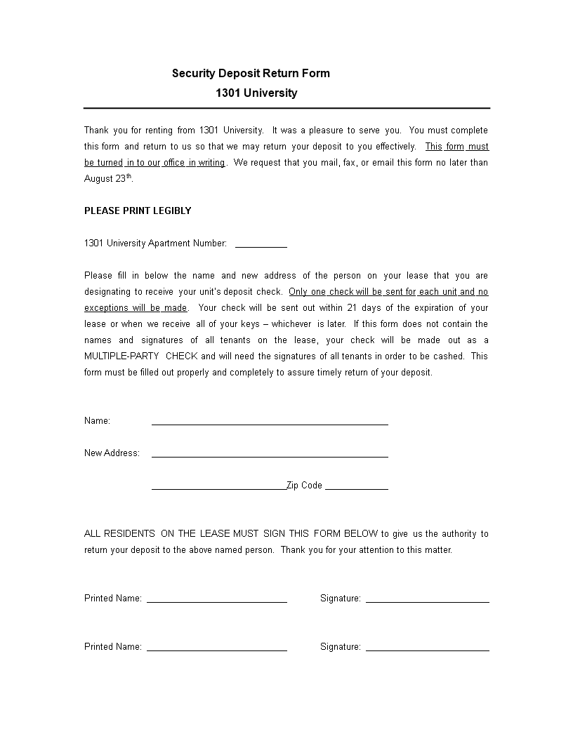 Return Security Deposit Letter How To Return A Rental Deposit And return-security-deposit-letter-how-to-return-a-rental-deposit-and