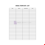 Email List  example document template