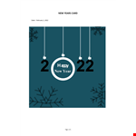 New Years Card example document template
