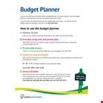 Free Management Budget Planner example document template