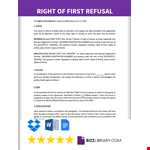 Rights of First Refusal example document template
