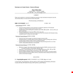 Restaurant Work Experience Resume - Manager with Years of Experience | Reduced Costs example document template