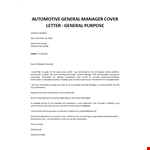 General Manager cover letter example document template