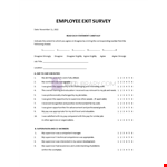 Employee Exit Survey example document template