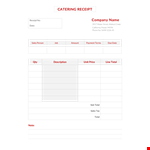 Catering Receipt example document template