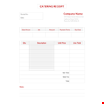 Catering Receipt example document template 