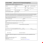 Sample Property Damage Release Form: Release Deposit with this Sample Form example document template