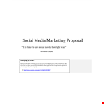 Social Media Marketing Proposal Template example document template