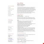 Receptionist Curriculum Vitae example document template