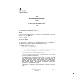 Memorandum of Understanding Template - Clear Understanding between Parties example document template