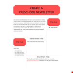 Editable Preschool Newsletter Template for Engaging Updates example document template