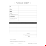 Purchase Receipt A example document template