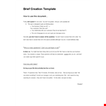 Download Our Creative Brief Template for Effective Planning example document template
