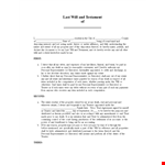 Create Your Personal Last Will and Testament Template - Represent Your Wishes Under Legal Shall example document template