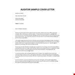 Auditor Cover letter template example document template