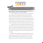 College Scholarship Essay Example example document template 