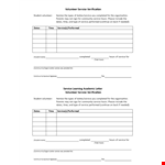 Volunteer Service Verification example document template