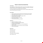 Product Associate Job Description example document template