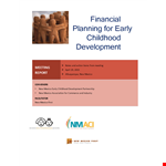Financial Planner Meeting Agenda for Business in Mexico: Early Childhood Planning example document template