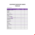 Equipment Inventory Log example document template