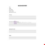 Book Report Sample Template example document template