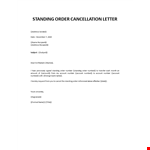 Standing Order Cancellation Letter example document template 