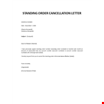 Standing Order Cancellation Letter example document template