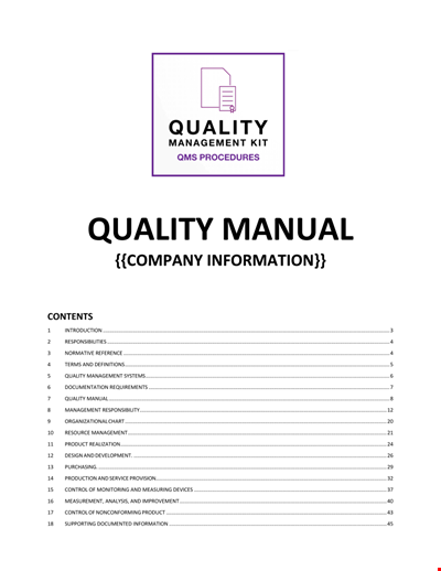 Quality Management Manual