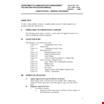 Employee Leave Policy and Absence Guidelines | Agency's Leave Policies example document template 