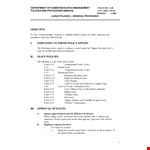 Employee Leave Policy and Absence Guidelines | Agency's Leave Policies example document template