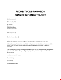 Request for Promotion Letter