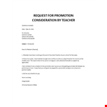 Request for Promotion Letter example document template 