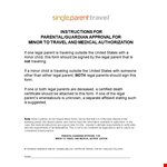Protect Your Child's Health During Travel with a Medical Consent Form for Minors example document template